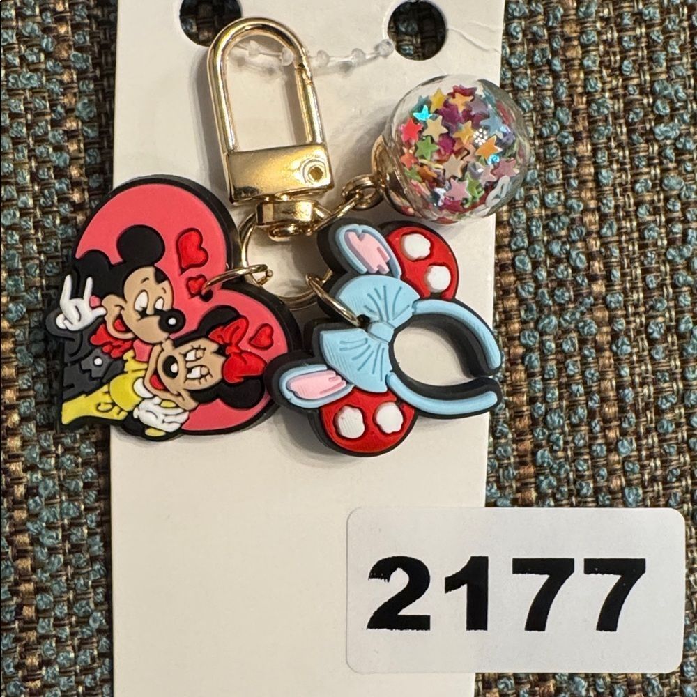 2177 Micky & Minnie Mouse Zipper Pull & Bag Charm